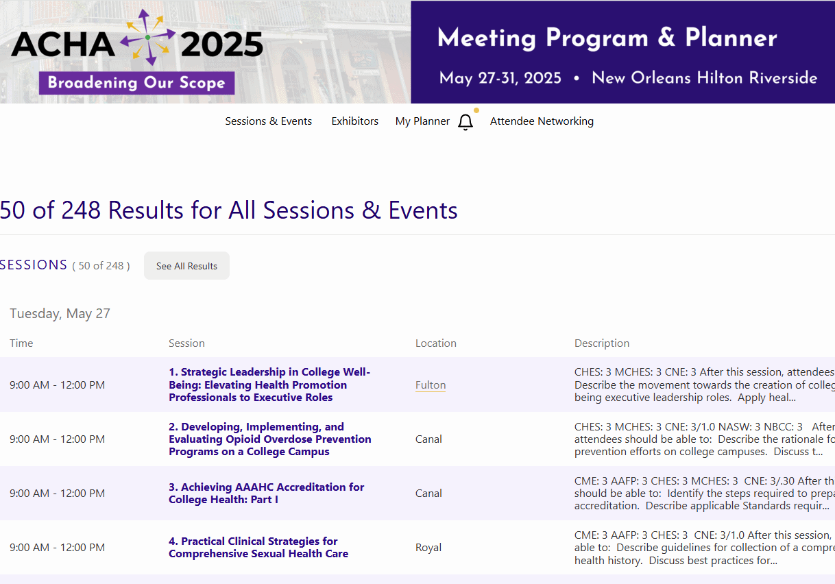 Screenshot_program session list Screenshot_program session list